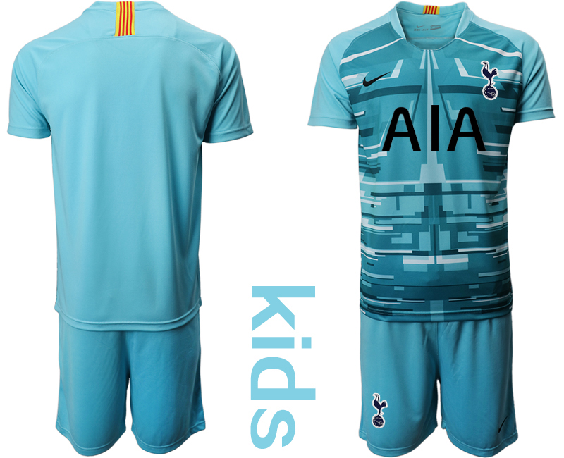 Youth 2020-2021 club Tottenham blue goalkeeper blank Soccer Jerseys->tottenham jersey->Soccer Club Jersey